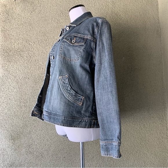 “Chico’s” Denim Jean Jacket with Rhinestones size 12 - Picture 5 of 12